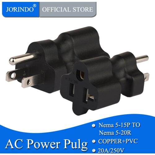 JORINDO 5-15P TO 5-15R,15 Amp Household AC Plug to 20 Amp T Blade Power Adapter,15 Amp Plug Adapter Converter,5-15p to 5-20R