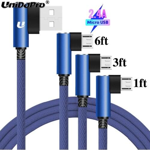 90 Degree Micro USB 2.4A Fast Charging Cable for Xiaomi Redmi 6A, 6, Y3 Y1 / Y1 Lite , Redmi Note 5A Note 5A, Note 4X, Note 4