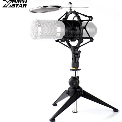Metal Desktop Stand Shock Mount Spider Microphone Windscreen Foam Pop Filter Mic Isolation Shield For ICON LD2 LD1 M1 BM 800 700