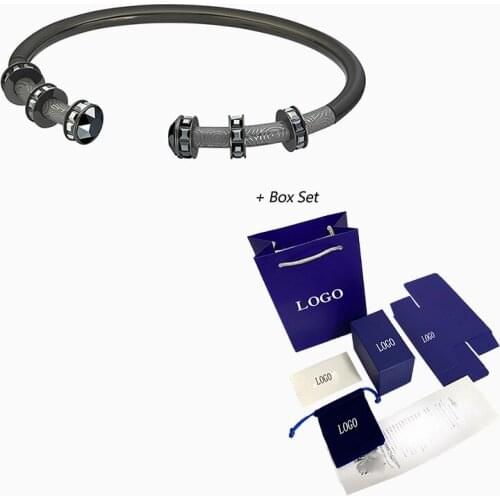 Fashion Jewelry SWA New MY HERO Female Bracelet Exquisite And Flexible Opening Modern Black Crystal Female Trend High-End Giftt