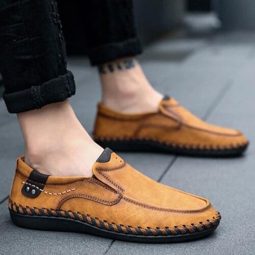 Slip-on sewing artificial leather spring shoes men flats mature sneakers man shoes high quality male flats zapatillas hombre
