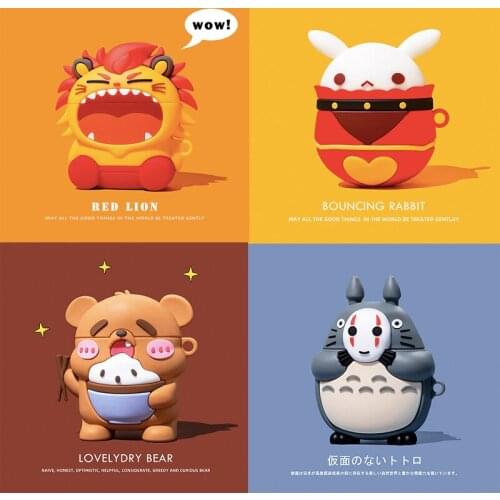 Cartoon Cute Totoro 3D Case For AirPods 1 2 Kawaii Cat Soft Silicon Wireless Bluetooth Earphone Protection Cover For Airpods Pro