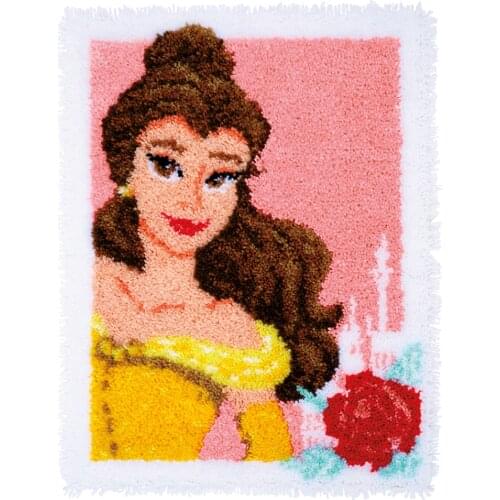 Princess DIY Latch Hook Kit with Printed Pattern Canvas Crochet Needlework Crafts for Kids and Adults Includes Hook
