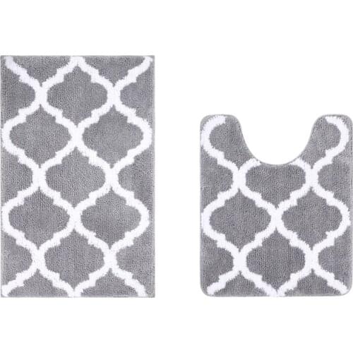 Bathroom Rug Mat Set 2 Piece,Soft and Absorbent Microfiber Bath Mats