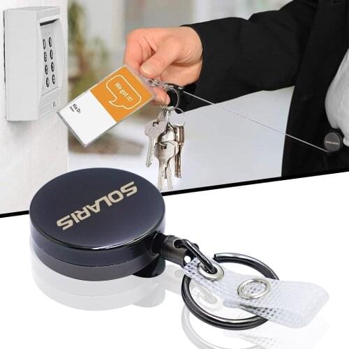 New metal car keychain key ring creative free stretch rope For Hyundai SOLARIS Accessories Styling