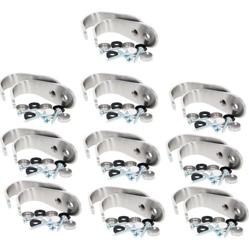 MroMax 2/5/10/20pcs New Single Hook 53*21*20mm Stainless Steel Vibrating Light Screw Diameter 5mm Load-bearing Max 15KG Hardware