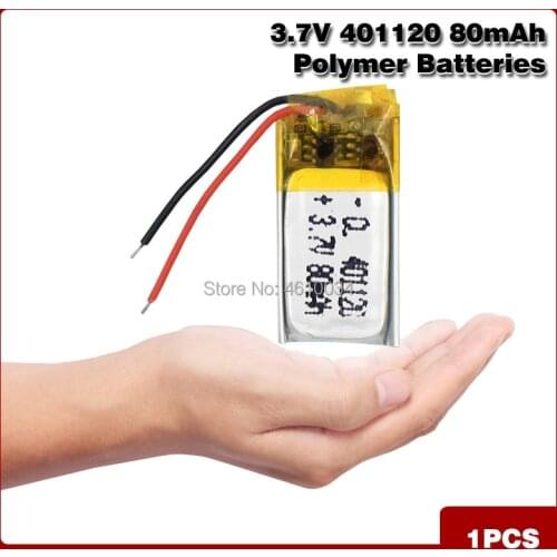 80mAh 401120 3.7V rechargeable li ion battery li polymer lithium battery for MP3 MP4 GPS bluetooth speaker headset smart watch