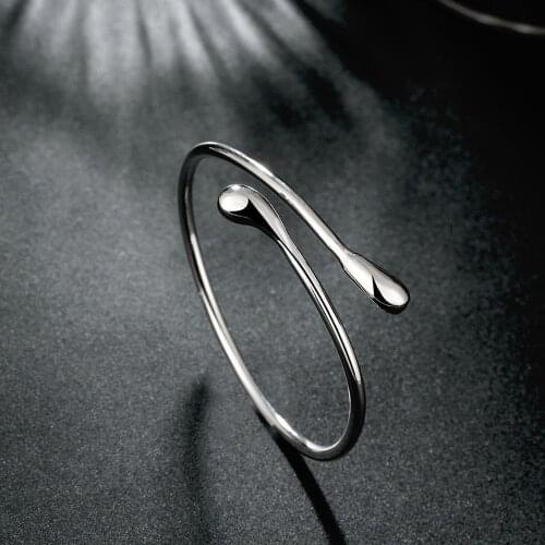 Hot classic 925 Sterling Silver fine Water droplets bangles Bracelets for Women Fashion Wedding Party Christmas Gifts Jewelry