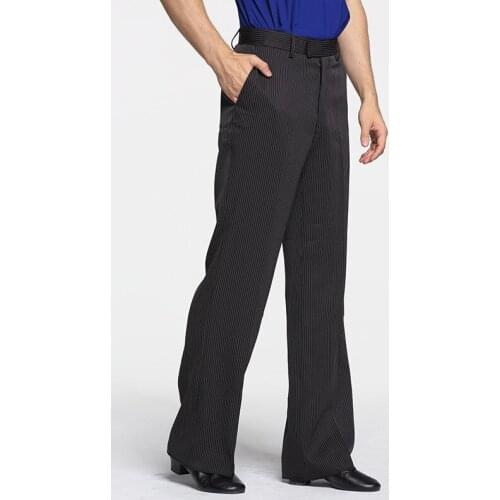 Adult Straight Striped Latin Dance Trousers Adult Classic Striped Square Dancing Pant National Standard Modern Dance Suit B-6980