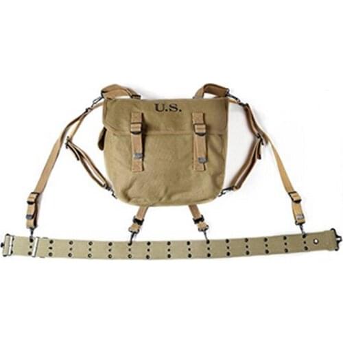 WW2 US Army M36 Haversack & Us Belt X-Straps Equipment Collection Hi-Q 1943 armyshop2008