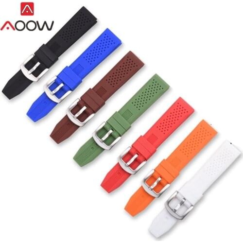 16mm 18mm 20mm 22mm 24mm Generic Rubber Watch Strap Belt Diving Sport Watch Strap Bracelets for Men Black White Red watchband