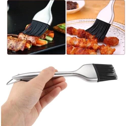 Stainless Steel Handle BBQ Brush Cake Pastry Oil Cooking Basting Brush Brebecue Brushes Silicone Pastry Brushes Kitchen Tools
