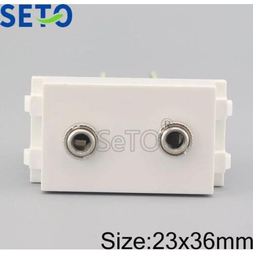 SeTo 128 Type Dual 3.5mm Earphone Module Headset Audio Plug Keystone For Wall Plate Socket