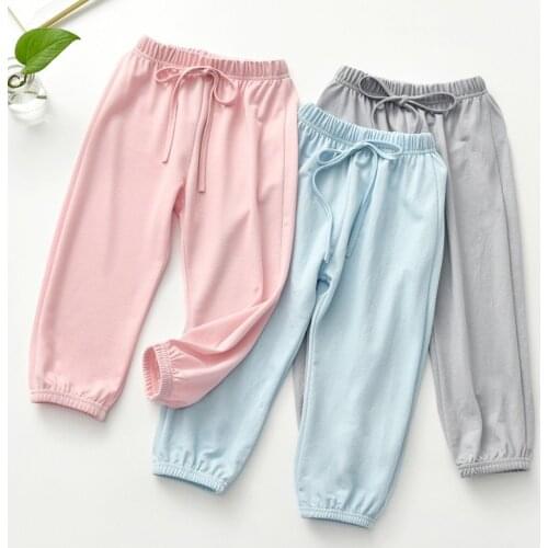 Baby Childrens Pants 2021 Summer Candy Color Harem Pants Boys Soft Pants Drawstring Baby Boy Pants