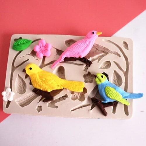 Silicone Mold Bird Fondant Cake Decorating Tools Diy Chocolate Gumpaste Mould Soap Polymer Clay Scroll Relief Plaster Molds