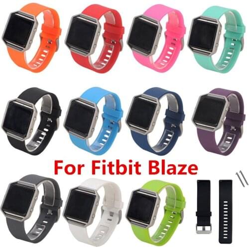 Replacement Soft Silicone Wrist Band Strap Bracelet Watchband for Fitbit Blaze Sport Watch Wristband (No Tracker)