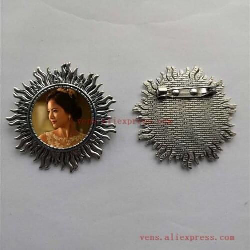 Sublimation blank pins brooches jewelry retro vintage Pine ancient silver brooch hot transfer printing diy consumables 20pcs/lot