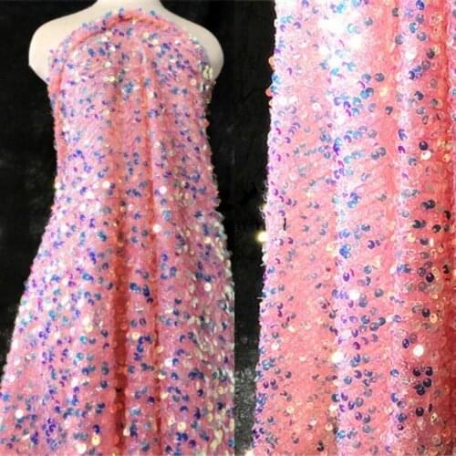 Knitted bottom mesh bottom magic color sequin fabric for formal dress diy sewing sequin lace fabric homedecor backgroud 0.5X1.3M