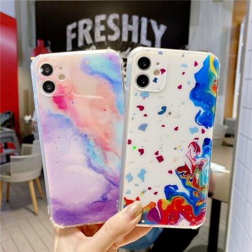 Moskado Drop-resistant Thick Ink Heavy Color Phone Case For iPhone 11 Mini 12 Pro Max X XR XS Max 7 8 7Plus TPU Back Case Cover