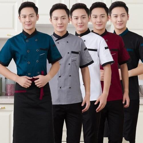 Chef Uniform Summer Short Sleeve Breathable Mesh Unisex Chef Shirt Men Women Chef Cook Jacket Kitchen Sushi Uniform Work Clothes