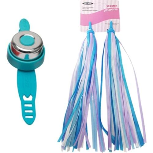 Bicycle Streamers Tricycle Kids Girls Children Handlebar Grips Tassels Cycle Bike Horn Bell Accessories Set Bike Accessories