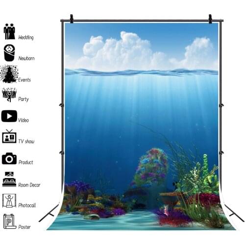 Coral Plants Below The Sea Surface Photography Vinyl Background Decor Photocall Backdrop for Portrait Photo Studio Props