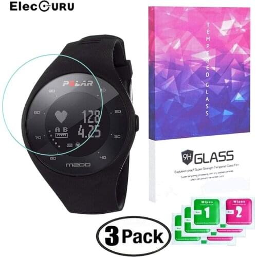 3 Pack for Polar M200 Sports Watch Screen Protector Tempered Glass 9H 2.5D Scratch Proof Protective Glass Bubble-free Clear Film