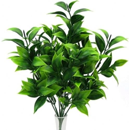 Green artificial plants for garden bushes fake grass eucalyptus orange leaves faux plant for home shop decoration