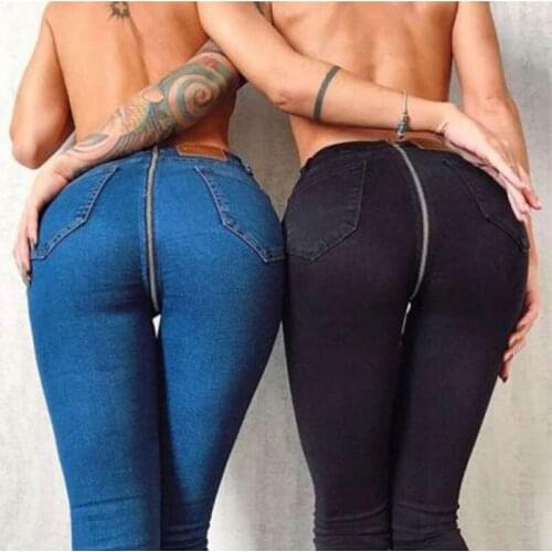 Weweya Women Push Up Jeans Skinny Casual Pants Fashion Female Pants Pantalon Femme Spliced Trousers Sexy Dark Zippered Pants