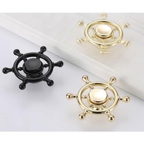 Gold Gyro knob for Drawer Cabinet Wardrobe Pull Handle Knobs furniture Hardware handle black rotating handle pull