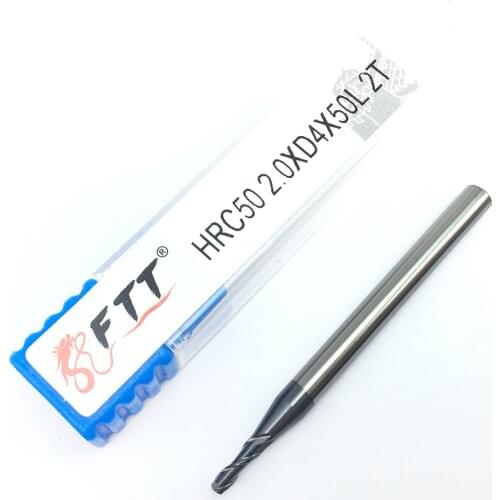 1PCS HRC50 2.0XD4X50L 2Flute Alloy Carbide Endmills Tungsten Steel Milling Cutter Milling Tools End Mill Solid Carbide Endmill