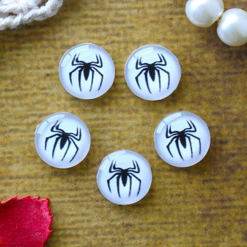 12mm 25mm 14mm 16mm 18mm 20mm Photo Glass Cabochons Round Cameo Set Handmade Settings Spider08