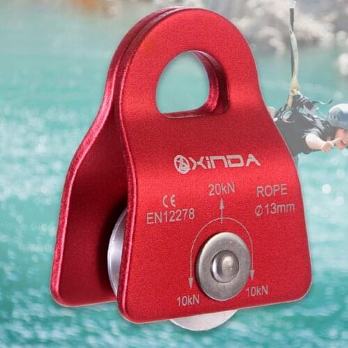 20kN Bearing Mobile Micro Pulley Max Rope 1/2in 13mm for Rigging Arborist Climbing Mountaineering Tree Carving Accessory