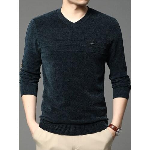 2021 Thick Velvet Korean New Fashion Brand Knit Pullover Winter Sweaters For Plus Size Men V Neck Jumper Casual Clothes Men