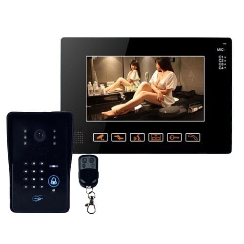 7 Inch Wired Video Door Remote Control Access Control Password Wired Two Way Intercom Doorbell