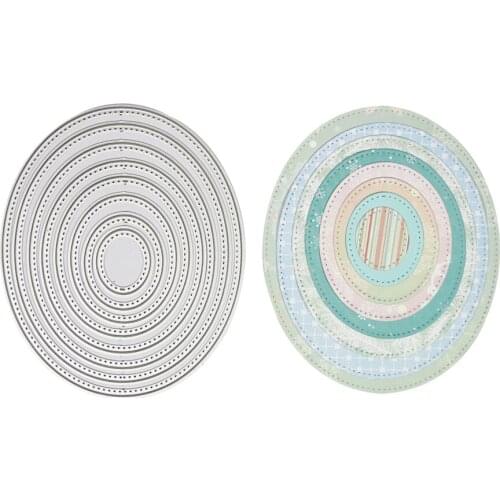 8 Sizes Oval Cutting Template Metal Die Cut for Diy Album Photo Scrapbooking Paper Card Craft Handmade Card Decoration Die