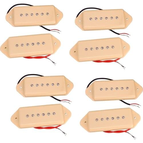 8 Pieces Guitar Pickup Neck&Bridge P90 for Electric Guitar, Cream