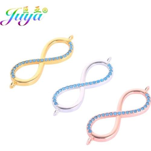 Juay DIY Jewelry Fittings Gold/Rose Gold Copper Infinity Connectors For Women Men Fashion Needlework Jewelry Making