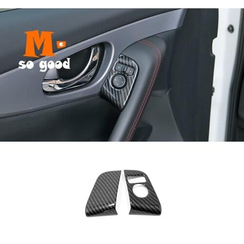 Accessories Sticker Trim Matte Carbon Fibre 2017 2018 2pcs for Nissan Qashqai J11 Interior Front Door Armrest Mouldings Shell