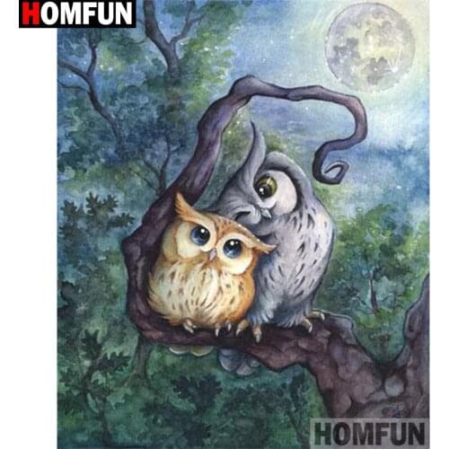 HOMFUN Full Square/Round Drill 5D DIY Diamond Painting "Cartoon owl" 3D Embroidery Cross Stitch 5D Home Decor A17614