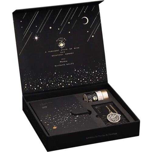 Universe Starry Notebook Gift Set Travel Diary Hand Ledger Planner Metal Pendant Bookmark Sticker Tape Set Girls Birthday Gift