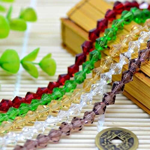 Multi color 6mm 48PCS Czech Glass crystal beads,rhombus crystal beads, bracelet necklace Jewelry Making
