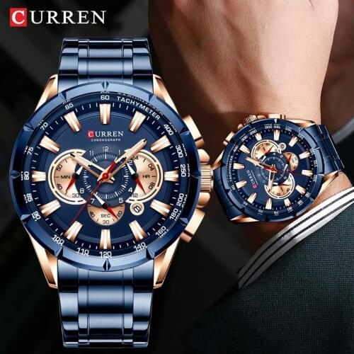CURREN men New Fashion Unique Design Watches Luxury Brand wrist watch sport chronograph watches man Quartz Date clock relogio