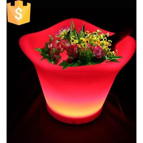 SK-LF09A(L32*W32*H27.2cm) LED Light Wedding Decor Garden Party Planter Pot Light up Christmas Decoration Glowing flower pots 1pc