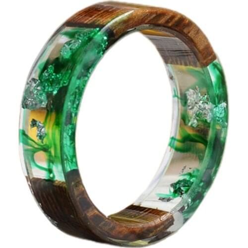 Wood Resin Ring Sen Series Small Fresh Diy Handmade Dried Flower Epoxy Ring