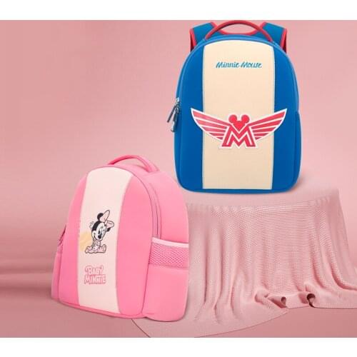 Disney Kindergarten Bag Backpack Boys Girls Cute Minnie Cartoon Baby Child Anti Lost Backpack For 3-5 years Kids