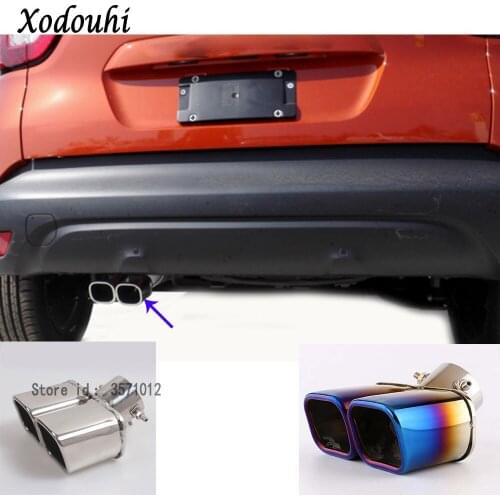For Renault Captur 2015 2016 2017 car cover muffler exterior end pipe dedicate stainless steel exhaust tip tail moulding outlet