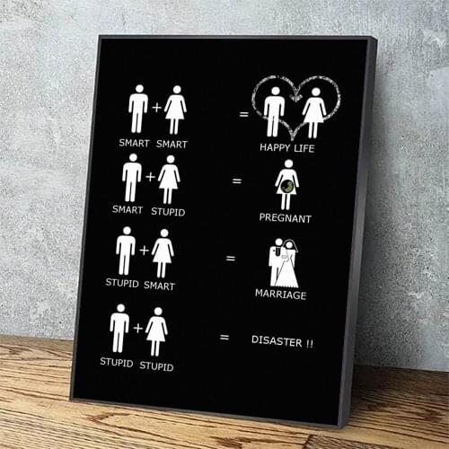 Home Decor Cartoon New Style Canvas Painting Pictures Cute Woman Man Wall Art Prints Modular Poster For Living Room Framework