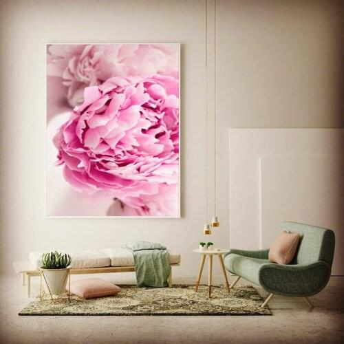 Scandinavian Style Peony Flower Canvas Print Large Wall Art Posters and Prints Poster Sunflower Wall Pictures for Living Room