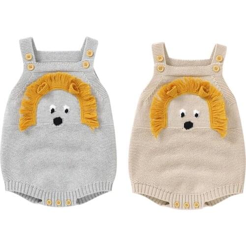 Toddler Baby Boys Girl Cartoon Knitting Romper Spring Autumn Baby Girls Clothes Newborn Baby Girls Knitting Jumpsuit Overall